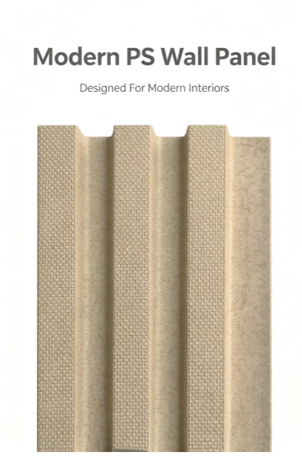 Beige Woven Texture Fluted PS Wall Panel price