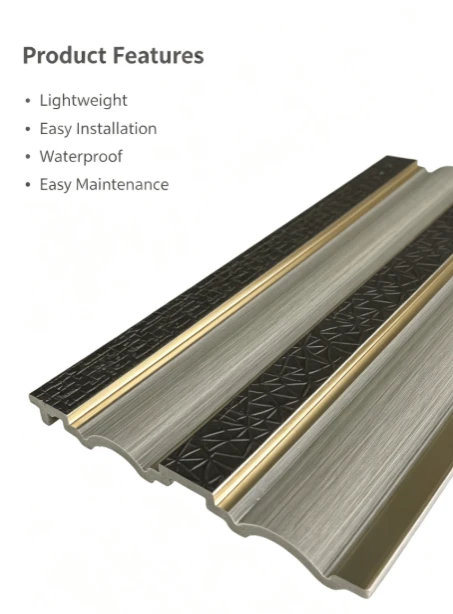 Curved Silver Brushed Gold Inlay PS Wall Panel best