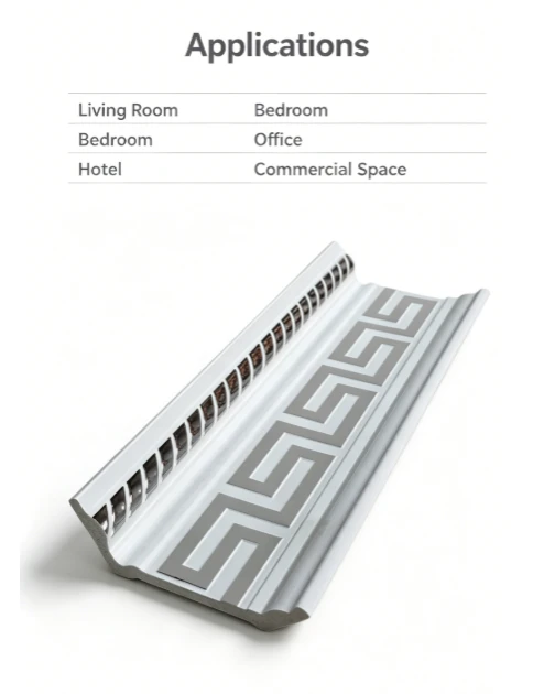Geometric Embossed PS Crown Molding factory