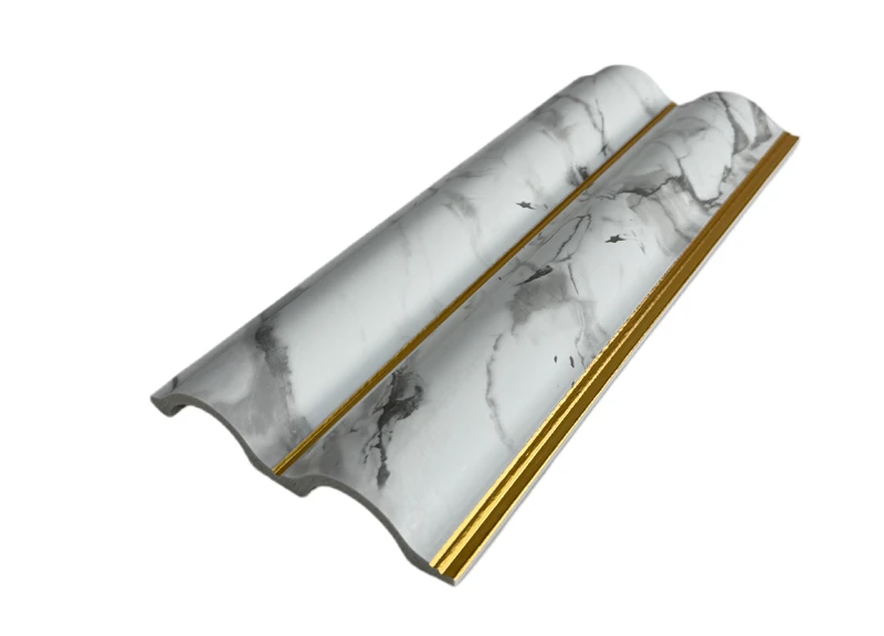Marble Gold Inlay PS Fluted Wall Panel
