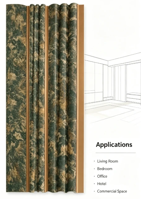 Premium Wood Grain PS Wall Panel For Modern Interior Decoration high quality