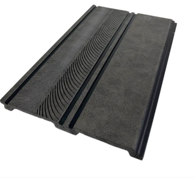Modern Black Textured PS Wall Panel With Wave Pattern