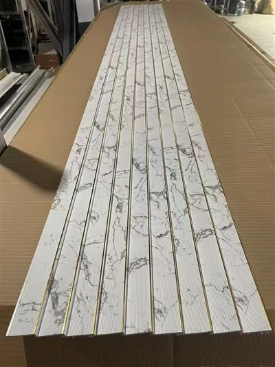 PS Marble Flited Wall Panel With Gold Line