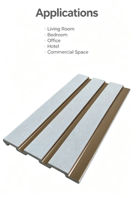 White Fine Fluted Champagne Trim PS Wall Panel factory