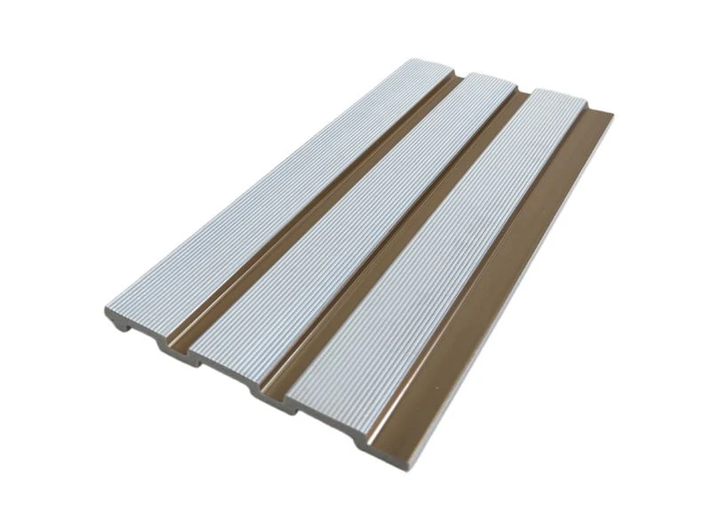 White Fine Fluted Champagne Trim PS Wall Panel
