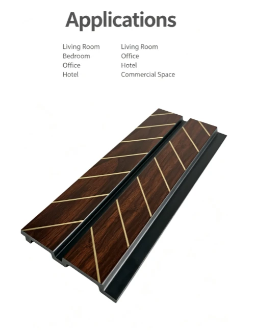 Wood Grain Gold Line Inlay PS Wall Panel factory