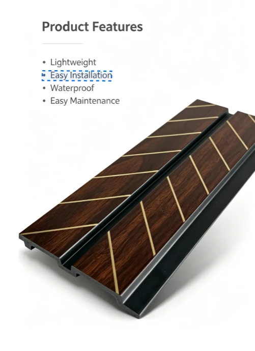 Wood Grain Gold Line Inlay PS Wall Panel best