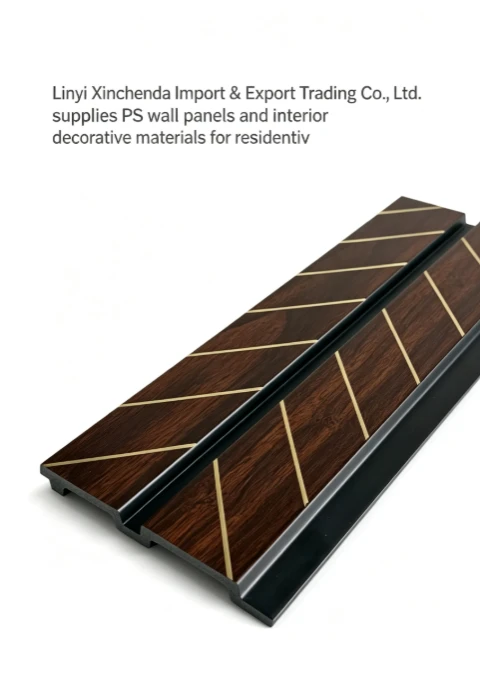 Wood Grain Gold Line Inlay PS Wall Panel suppliers