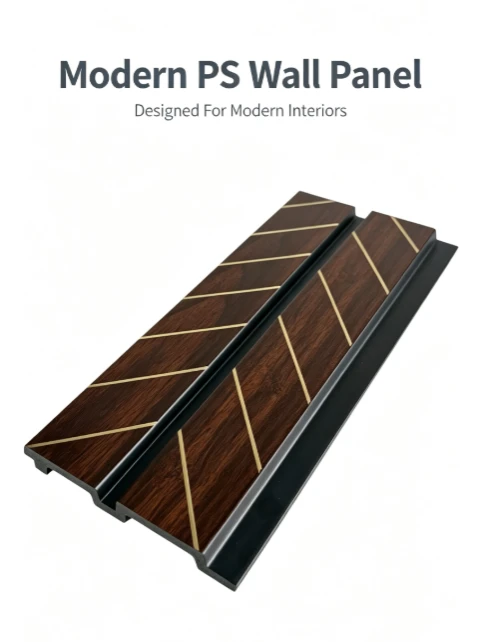 Wood Grain Gold Line Inlay PS Wall Panel price